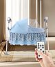Babyhug Beryl Electronic Auto Swing Cradle with Remote Control - Blue| Pre-loaded Music| Off Timer| Removable Mosquito Net| Battery & DC Operation| Remote Control| Soft Mattress with Pillow| Safety Harness| 5 Swing Speed
