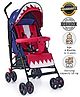 Babyhug Lil Monsta Stroller With Adjustable Leg Rest - Red & Blue