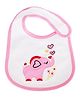 Babies Bloom Waterproof Saliva Bib Baby Elephant Patch - Pink White