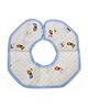 Babies Bloom Round Cotton Saliva Bib Puppy Print - Blue & White