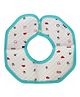 Babies Bloom Round Cotton Saliva Bib Vehicle Print - Sea Green & White