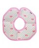 Babies Bloom Round Cotton Saliva Bib Bear Print - Light Pink & White