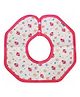 Babies Bloom Round Cotton Saliva Bib Flower Print - Pink & White