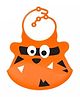 Babies Bloom Bib With Crumb Catcher Animal Shape - Orange