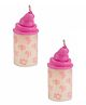 Babies Bloom Milk Bottle Shaped Candle Set of 2 - Pink