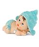 Babies Bloom Lifelike Decorative Resin Baby Doll Blue - 8 cm