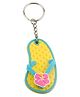 Babies Bloom Flip Flop Tropical Flower Key Chain - Yellow Blue