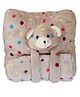 Babies Bloom Coral Fleece Blanket & Pillow Cuddle Set Teddy Face - Brown