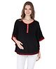 Preggear Kaftan Sleeves Embellished Maternity Party Top - Black