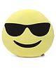 Benny & Bunny Face with Sunglasses Emoji Embroidered Cushion - Yellow & Black