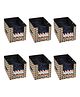 PrettyKrafts 6 Pcs Large Capacity Stackable Shirt Stacker, Storage Bins, Closet Organizers, Foldable Storage Box, Shelf Organizer, Shelves Basket Storage Bin For Organizing Clothing, Toys,  Beige Black