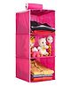 PrettyKrafts Hanging 3 Shelves Wardrobe Organiser , Pink