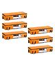 Prettykrafts Long Underbed Storage Bag, Storage Organizer, Blanket Cover with Side Handles set of 6 pcs , Orange