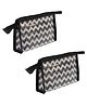 PrettyKrafts Black Color Plastic Shaving Kit, Makeup kit Pouch, Organiser for Men & Women Pack of 2 , Black