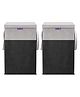 PrettyKrafts 75L Folding Laundry Basket, Large Laundry Hamper With Lid & Handles, Black, Pack of 2