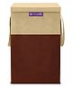 PrettyKrafts Folding Laundry Basket for Clothes with Lid & Handle, Toys Organiser, 75 Litre, Brown