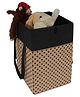 PrettyKrafts Laundry Basket for Clothes with lid & Handles 75 LTR , Beige with Black Dots