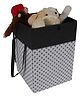 PrettyKrafts laundry Basket for clothes with lid & Handles 75 LTR , Grey with Black Dots