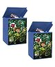 Prettykrafts Ben,10 Toys Organizer Storage Box with Top Lid for Baby Boy's & Baby Girl's Set of 2 pcs , Navy Blue