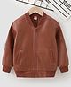 Kookie Kids Full Sleeves Solid Leather Jacket - Brown