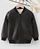 Kookie Kids Full Sleeves Solid Leather Jacket - Black