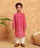 READIPRINT Full Sleeves Bandhej Design Kurta With Pyjama - Pink