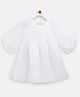 Tales & Stories Three Fourth Balloon Sleeves Solid Dress - White