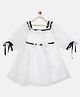 Tales & Stories Three Fourth Sleeves Frill Detailed Dress - White