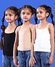 Tales & Stories Pack Of 3 Lycra Sleeveless Solid Camisoles - Black White & Beige
