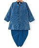 Babyhug Full Sleeves Sequined  Embroidered Kurta with Lurex  Dhoti Set - Teal Blue