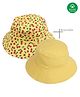 Nino Bambino Organic Cotton Cherry Printed & Solid Reversible Cap - Yellow-  Diameter 46 Cms