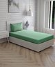 Trance Home Linen Premium Breathable Pure Cotton Single Fitted Bedsheet with 1 Pillow Cover- Olive