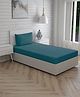 Trance Home Linen Soft Comfortable Breathable Fitted 100% Organic Cotton Single Bedsheet with 1 Pillow Cover - Teal