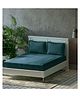 Trance Home Linen Soft Comfortable Breathable Fitted 100% Organic Cotton Double Queen Bedsheet with 2 Pillow Cover 78 x 60 Inch- Teal