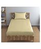 Trance Home Linen Premium Breathable Cotton Single Flat Bedsheet with 1 Pillow Cover - Beige