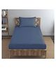 Trance Home Linen Premium Cotton Single Flat Bedsheet with 1 Pillow Cover 54 x 90 Inch- Mediterranean Blue