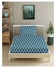 Trance Home Linen Pure Cotton Flat Single Bedsheet with 1 Pillow Cover- Dori Blue