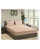 Trance Home Linen Soft Pure Cotton Flat Double Queen Bedsheet with 2 Pillow Cover- Royal Brown