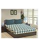 Trance Home Linen Soft Pure Cotton Double King Flat Bedsheet with 2 Pillow Cover- Damask & Dori Blue