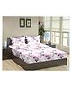 Trance Home Linen Soft Pure Cotton Double King Flat Bedsheet with 2 Pillow Cover- Paraside Pink