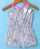 ORRIGANY Knitted Sleeveless Abstract Printed Jumpsuit with Bow Applique - Neon Pink & White
