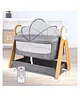 R for Rabbit Lullabies Woodsy Electric Cradle with Automatic Swing for Babies, Soothing Music, Bluetooth & Smart Timer, Lockable Wheels & Mattress for 0-12 Months Infants (Grey)