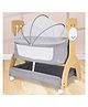 R for Rabbit Lullabies Woodsy Manual Swing Wooden Cradle for Newborn Baby with Mosquito Net & Mattress, Cot Bassinet with Wheel Lock for Kids 0-12 Months, Upto 12 Kg (Dark Grey)