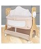 R for Rabbit Lullabies Woodsy Manual Swing Wooden Cradle for Newborn Baby with Mosquito Net & Mattress, Cot Bassinet with Wheel Lock for Kids 0-12 Months, Upto 12 Kg (Beige)