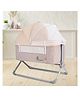 R for Rabbit Hop A Little Baby Cot Bedside Bassinet for Kids | 4 Level Height Adjustment Crib with Breathable Mesh for 0 to 12 Months Infant Weight Capacity Upto 20kgs (Beige)