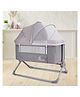 R for Rabbit Hop A Little Baby Cot Bedside Bassinet for Kids | 4 Level Height Adjustment Crib with Breathable Mesh for 0 to 12 Months Infant Weight Capacity Upto 20kgs (Dark Grey)