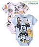 Babyoye Disney Interlock Knit Half Sleeves Onesies With Mickey Mouse Print Pack of 2 - Multicolor