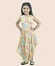 Junitos Sleeveless Abstract Printed Dress - Yellow