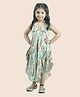 Junitos Sleeveless Abstract Printed Dress - Green