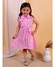 Junitos Sleeveless Solid Shirt Style Dress - Pink